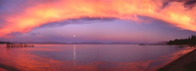 Full Moon Sunset, Copmmons Beach, Lake Tahoe.